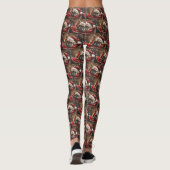 Franse Bulldog Kerst Festiviteit Leggings (Achterkant)