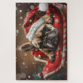 Franse Bulldog Kerst Festiviteit Legpuzzel (Verticaal)