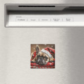 Franse Bulldog Kerst Festiviteit Magneet (Insitu (Vaatwasser))