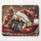 Franse Bulldog Kerst Festiviteit Muismat (Voorkant)