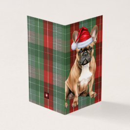Franse Bulldog Kerst Groen Rood Vakantie Plaid Kaart