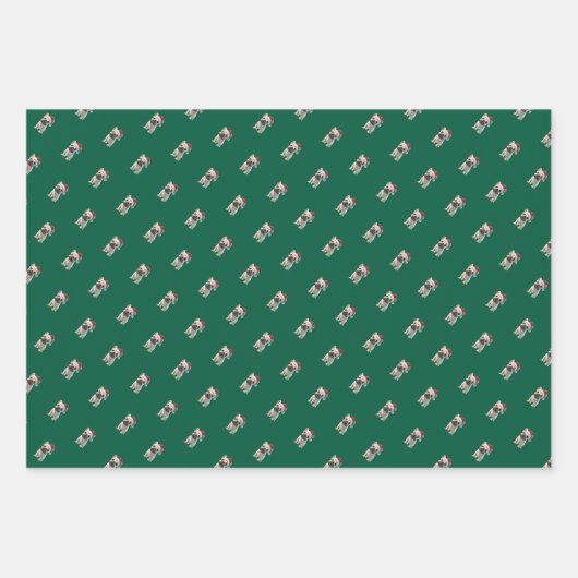 Franse Bulldog Kerst Inpakpapier Vel (Voorkant)