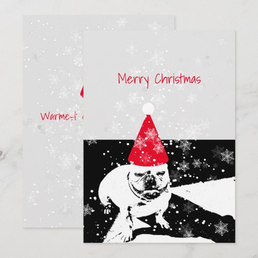 Franse bulldog kerst Kaart (Voorkant / Achterkant)