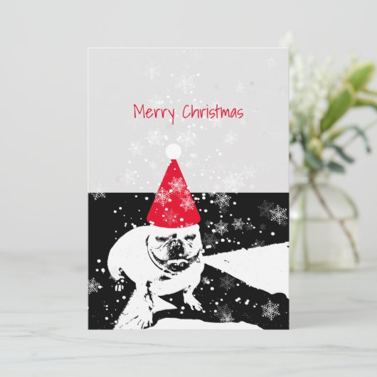 Franse bulldog kerst Kaart (Staand voorkant)