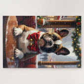 Franse Bulldog Kerst Kunst Legpuzzel (Horizontaal)