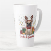 Franse Bulldog Kerst Mok - Fa La La Frenchie  (Rechterhoek)