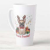Franse Bulldog Kerst Mok - Fa La La Frenchie  (Linkerhoek)