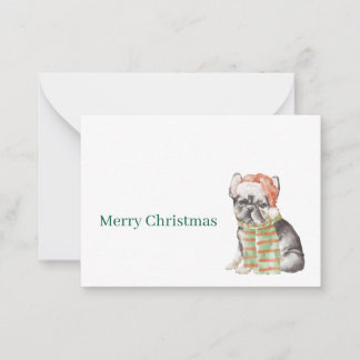 Franse Bulldog Kerst- of Vakantiekaart Notitiekaartje