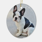 Franse Bulldog Kerst Ornament Met Uw Foto (Links)