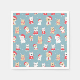 Franse Bulldog Kerst Patroon Servet