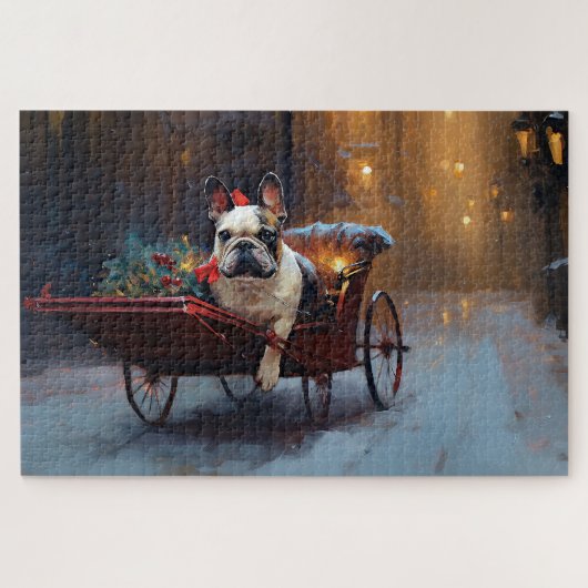 Franse Bulldog Kerst Seizoen Legpuzzel (Horizontaal)