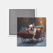 Franse Bulldog Kerst Seizoen Magneet (Voorkant / Achterkant)