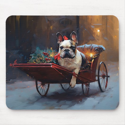 Franse Bulldog Kerst Seizoen Muismat (Voorkant)