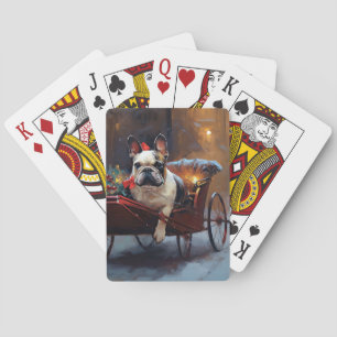 Franse Bulldog Kerst Seizoen Pokerkaarten