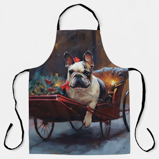 Franse Bulldog Kerst Seizoen Schort (Voorkant)