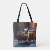 Franse Bulldog Kerst Seizoen Tote Bag (Achterkant)