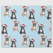 Franse Bulldog Kerst Waterverf Cadeaupapier (Vlak)