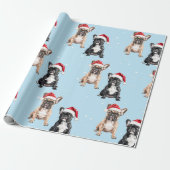 Franse Bulldog Kerst Waterverf Cadeaupapier (Uitgerold)
