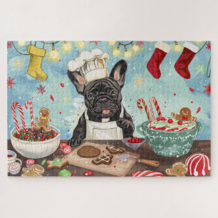 Franse Bulldog Kerstbakfeest: Festive Kerstmis Legpuzzel