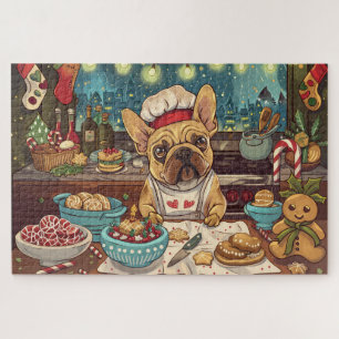 Franse Bulldog Kerstbakfeest: Festive Kerstmis Legpuzzel