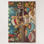 Franse Bulldog Kerstbakfeest: Festive Kerstmis Legpuzzel (Verticaal)