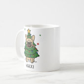 Franse Bulldog Kerstboom Aangepaste Naam Koffiemok (Voorkant links)