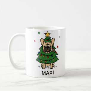 Franse Bulldog Kerstboom Aangepaste Naam Koffiemok