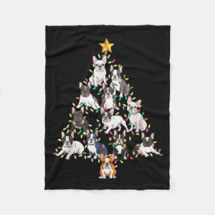 Franse Bulldog Kerstboom Franse Hond Kerstmis Pyja Fleece Deken