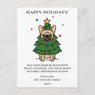 Franse Bulldog Kerstboom Hond Frenchie Feestdagenkaart