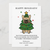 Franse Bulldog Kerstboom Hond Frenchie Feestdagenkaart (Voorkant / Achterkant)