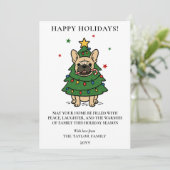 Franse Bulldog Kerstboom Hond Frenchie Feestdagenkaart (Staand voorkant)
