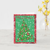 Franse Bulldog Kerstboom met Mooie Sterren Kaart (Gele Bloem)