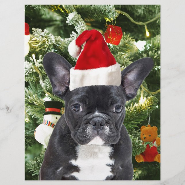 Franse Bulldog Kerstboom Ornamenten Sneeuwman (Voorkant)