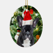 Franse Bulldog Kerstboom Ornamenten Sneeuwman (Rechts)