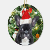 Franse Bulldog Kerstboom Ornamenten Sneeuwman (Links)