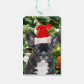Franse Bulldog Kerstboom Ornamenten Sneeuwman Cadeaulabel (Achterkant)