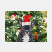 Franse Bulldog Kerstboom Ornamenten Sneeuwman Deurmat (Voorkant)