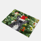 Franse Bulldog Kerstboom Ornamenten Sneeuwman Deurmat (Schuin)