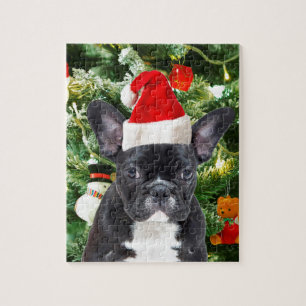 Franse Bulldog Kerstboom Ornamenten Sneeuwman Legpuzzel
