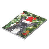 Franse Bulldog Kerstboom Ornamenten Sneeuwman Notitieblok (Linkerzijde)