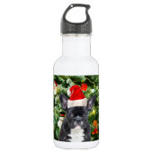 Franse Bulldog Kerstboom Ornamenten Sneeuwman Waterfles (Voorkant)