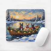 Franse Bulldog Kerstboot Vakantie Muismat (Met muis)