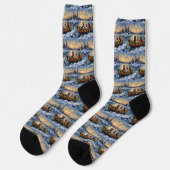 Franse Bulldog Kerstboot Vakantie Sokken (Links)