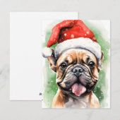 Franse Bulldog Kerstborstel schilderen kunstwerk Feestdagenkaart (Voorkant / Achterkant)