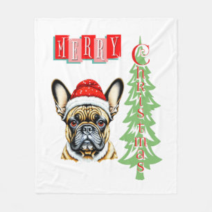 Franse Bulldog kerstcadeau Fleece Deken