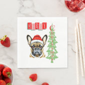 Franse Bulldog kerstcadeau Servet (Insitu)