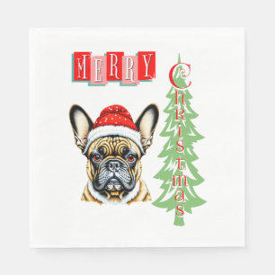 Franse Bulldog kerstcadeau Servet