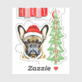 Franse Bulldog kerstcadeau Sticker (Vel)