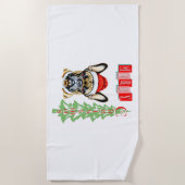 Franse Bulldog kerstcadeau Strandlaken (Voorkant)