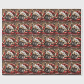 Franse Bulldog Kerstfeest Cadeaupapier (Vlak)